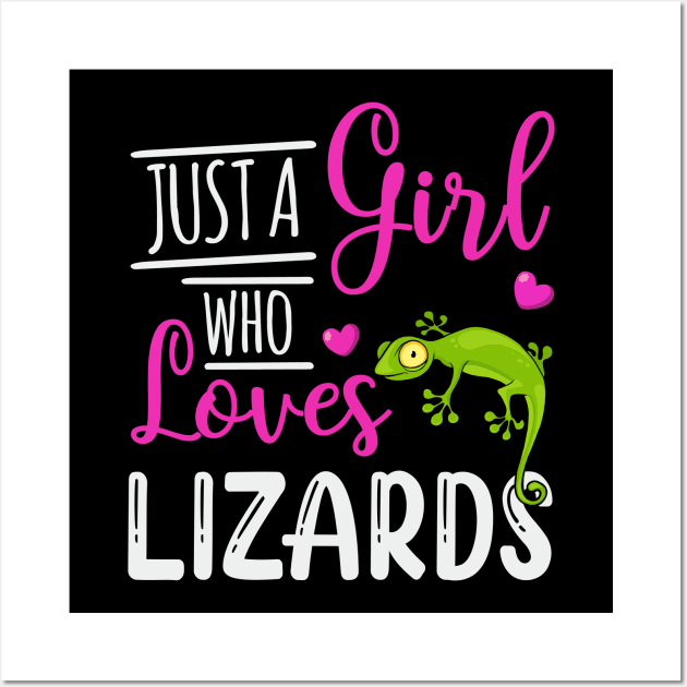 Just A Girl Who Loves Lizards Owner Gift Wall Art by HenryClarkeFashion